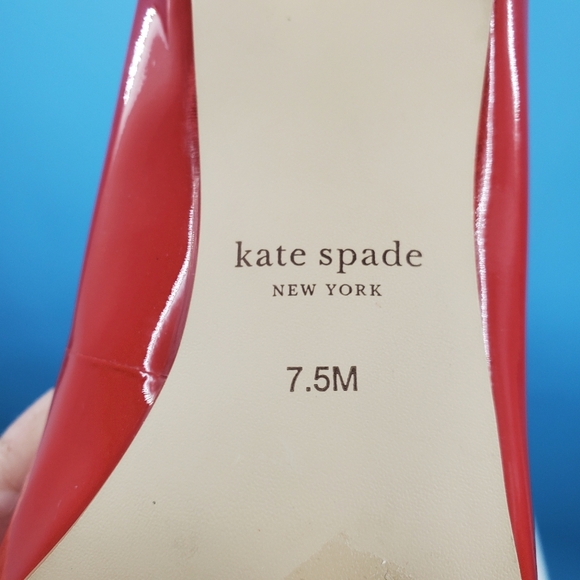 Kate Spade red patent leather pumps 7.5M - Picture 5 of 15